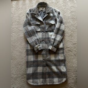 4th & Reckless Anthropologie Midi Wool Look Blend Coat Size Small